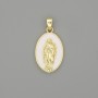 Pendant Mary, Mother of God enamel in golden metal, diameter 29×18mm+