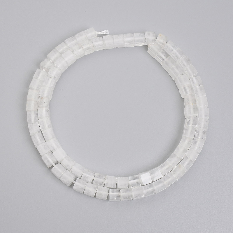 Mountain Crystal Beads Cube Shape, 4.5×4.5 mm, on cord, length ~38 cm+