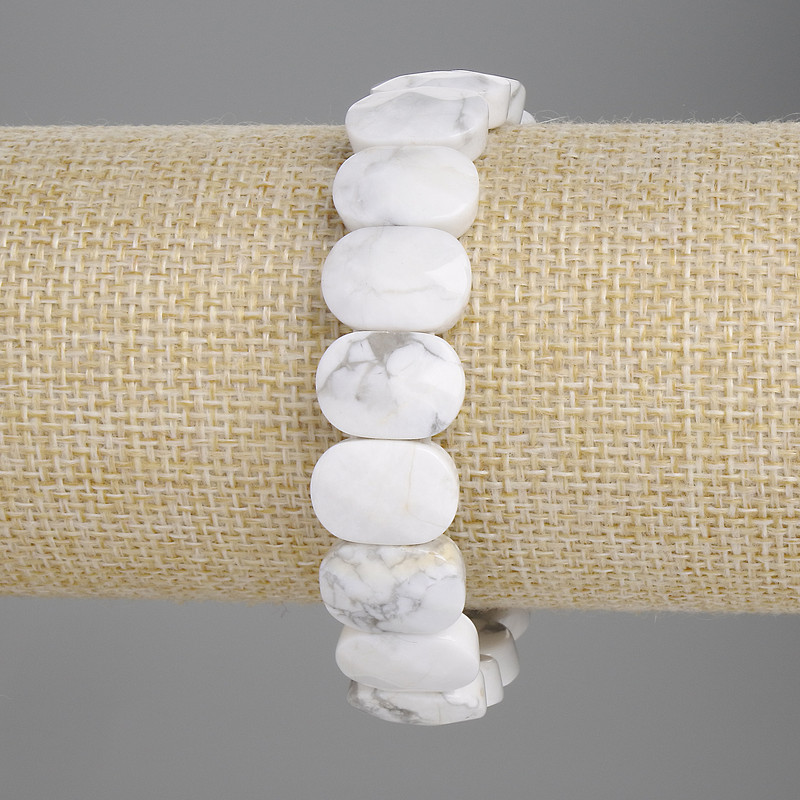 Howlite Beaded Bracelet 14x10mm links, length 18cm, stretch