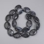 Labradorite Oval Beads, 20×15 mm, on monofilament, 37 cm length