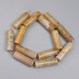 Beads of Fossilized Coral Cylinder, diameter 28×10 mm± on thread, length 39 cm+