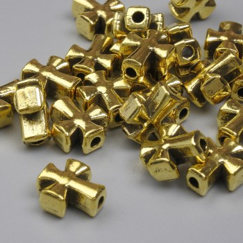 Bead Bail Cross Insert Gold Color, 9×8 mm ± hole 1.7 mm ± packaging 20 g (~21 pcs)