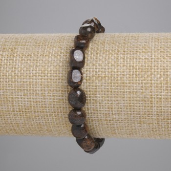 Bronzite Bead Faceted Bracelet, 7-12×7-8mm diameters, 18cm+-, stretch