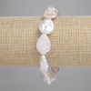 Bracelet Baroque Pearls with Petrol Tinge, diameter 18.5–21×14.5 mm±, length 18 cm± (stretch)