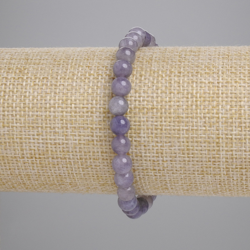 Iolite Bracelet Smooth Beads, 6mm diameter, 18cm length, stretch