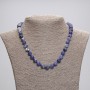 Sodalite Bead Necklace Smooth Sphere, 8mm diameter ±, length 45cm ± with clasp