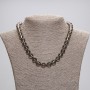 Smoky Quartz Bead Necklace with Faceted Round Bead, diameter 9mm, length 45cm ± with clasp