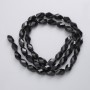 Beads Czech Crystal onThread Black Matte Faceted Diamond, diameter 9x5mm + -, thread length 41cm +