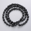 Beads Czech Crystal on thread black matte faceted seed beads, diameter 8x6mm + -, thread length 56cm +