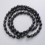 Beads Czech Crystal on thread black matte faceted seed beads, diameter 8x6mm + -, thread length 56cm +