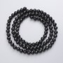 Beads Czech Crystal on thread black matte faceted ball, diameter 6mm + -, length 52cm +