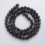 Beads Czech Crystal on Thread Black Matte Faceted Ball, 7mm diameter +-, length 49cm +