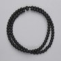 Shungite Beads Smooth Round 4mm on Thread, 38cm+ length