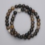 Agate beads smooth round bead, diameter 8mm ± on fishing line, length 37cm +