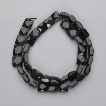 Beads Silver Obsidian Faceted Square, diameter 9-10×9-10mm±, cord length 39cm±