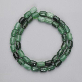 Emerald Barillo Beads, diameter 8.5-10×6mm±, length 39inches± on thread