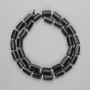 Beads Black Tourmaline, faceted, diameter 8-10×6, 5-7mm±, seed beads, thread length 39cm±