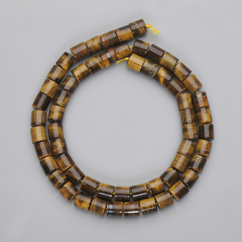 Tiger's Eye Beads Cylindrical 6x6mm Diaz, Thread Length 38cm