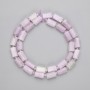 Kunzite Beads, faceted, diameter 10–11×6.5 mm, 5 mm± Czech? bead 3 mm±, length 40 cm± on thread