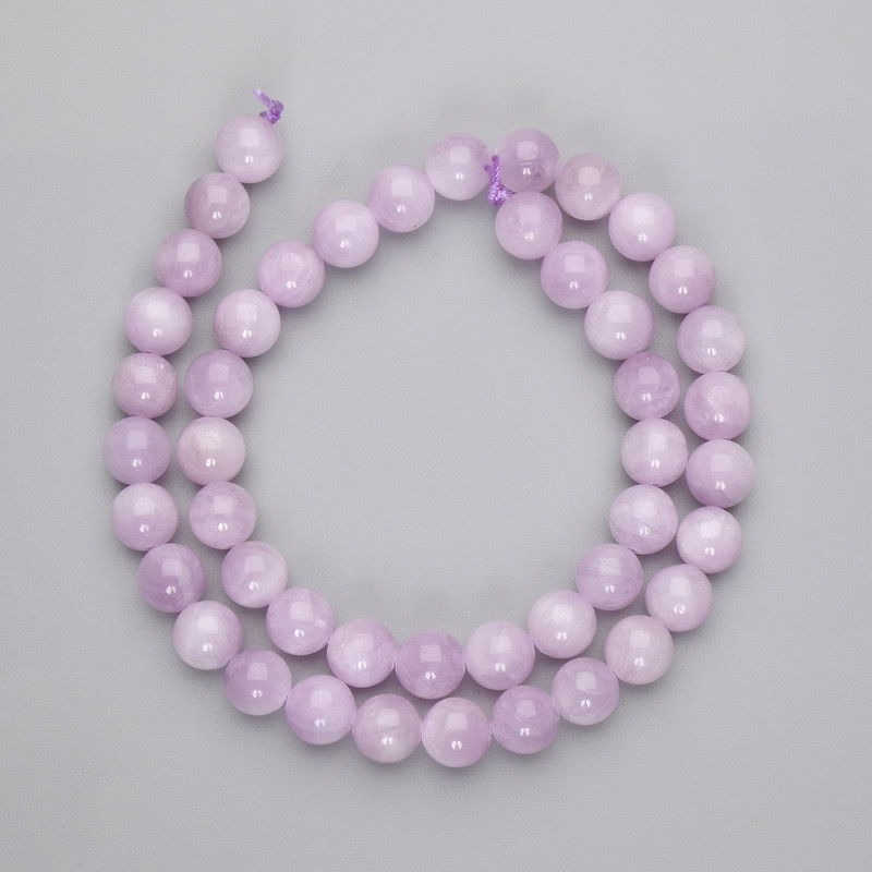 Kunzite Beads Smooth Sphere Ø 8.5 mm on Thread, length 39 cm