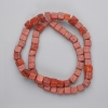 Tubular Sponge Coral Beads Cube, diameter 7x7mm± on thread, length 42cm+