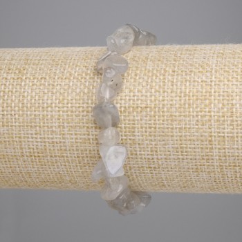 Bracelet Labradorite Chip, 9-12×4-6mm chips, length 18cm, stretchy