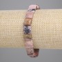 Rhodonite Beaded Square-Shaped Bracelet, 9-10x9-10 mm ±, stretch, 18 cm+
