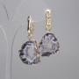 Earrings agate druzy slice cut 24x19 mm+- , length 43 mm+