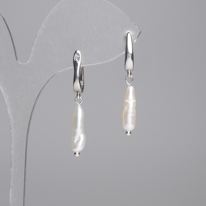 Baroque Pearl Earrings 15×5mm ±, length 30mm ± (assortment size)