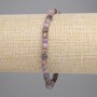 Bracelet Sapphire Ruby Faceted Cubes 4x4mm, length 18cm stretch