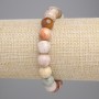 Bracelet Fossilized Coral Smooth Bead, diameter 10mm, length 18cm, stretch