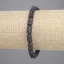Bracelet of Black Volcano Lava Cylinder, diameter 10×6mm±, length 18cm± stretch