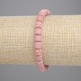 Bracelet Pink Volcanic Lava Cylindrical Beads, diameter 6x6mm, length 18cm, stretch