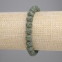 Bracelet of Green Volcanic Lava Beads, 8mm diameter beads, stretchy 18cm length