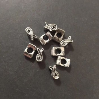  Pandora Bead Inlay Jewelry Component 6x7x11mm, color Silver, pack 20 g, ±10 pcs