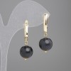 Shungite Earrings with Smooth Ball, 12mm diameter ±, length 35mm ±