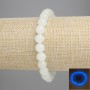 Onyx Bracelet (blue glow) smooth round beads, 8mm diameter ±, length 7.1 inches ± stretch