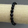 Agate Bracelet (single) Czech Glass Beads Faceted Grain, 9.5×8 mm, +-/-, Stretch Length 18 cm