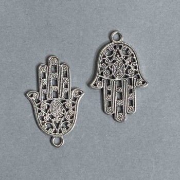 Hardware Pendant Hamsa Hand 42×28mm finish 4pcs