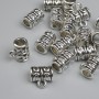 Oval Bail Clip in Silver-Tone Metal, 9.5×6×10 mm ± holes 2 mm and 4.8 mm, packaging 17 pcs