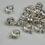 Bael Bail, metal color silver, size 9×4 mm± holes, diameter 2 mm±, diameter 4.8 mm±, packaged 19 pcs