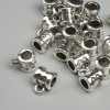 Silver Bail Metal Color Silver, size 6x8 mm± holes 2.2 and 4 mm±, packaging 19 pcs