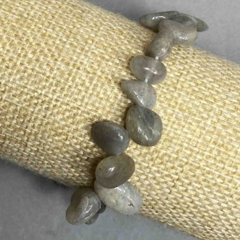 Bracelet Labradorite Faceted 8-15×7-12 mm +-, length 18 cm stretch
