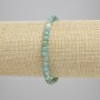 Amazonite Bead Bracelet Faceted Cube, 4x4mm, 18cm Adjustable Stretch