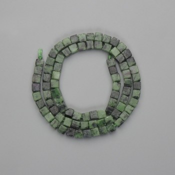 Zoisite Beads Cube Shape, 4×4 mm, length 39 cm on thread