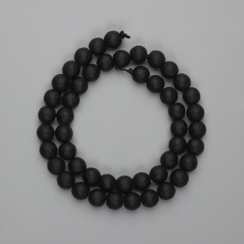 Shungite Beads Faceted Round 8mm on Thread, 35cm± Length
