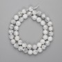 Howlite Beads, faceted round sphere, diameter 8.5mm ±, thread length 37cm ±