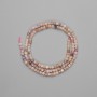 Rhodonite Beads Grennelled Cube 3x3mm+-, Length 39cm+- on Thread