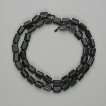 Shungite Beads, Cabochon cut, 7-8×5-6 mm, on string 40 cm ±