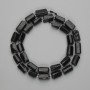 Black Tourmaline Beads Cut natural stone 11-12×6-7, 5mm+- seed beads 3mm+-, thread length 40cm+-